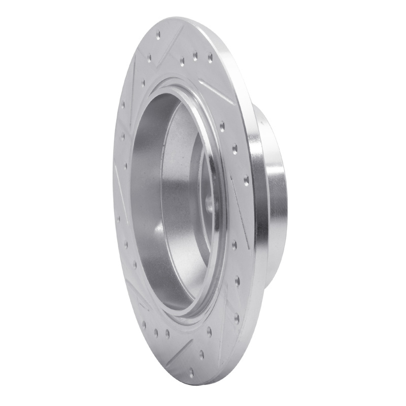 Volvo S80 Brake Rotor (1) - Rear Right - R1 Concepts - Drilled & Slotted - Silver - `07-`10